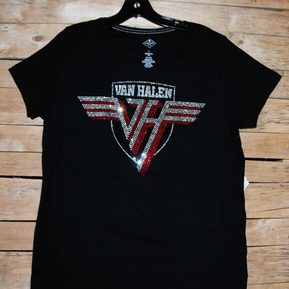 Van Halen rhinestone short sleeve round neck shirt XS S  M L XL XXL 1X 2X,3X… - Picture 2 of 6